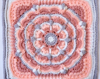 Karoline Square Crochet Pattern - Flower Granny Square - with BONUS Madison Join & Border Crochet Pattern