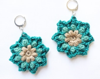 Lydia Earrings Crochet Pattern - Flower Earrings Crochet Pattern