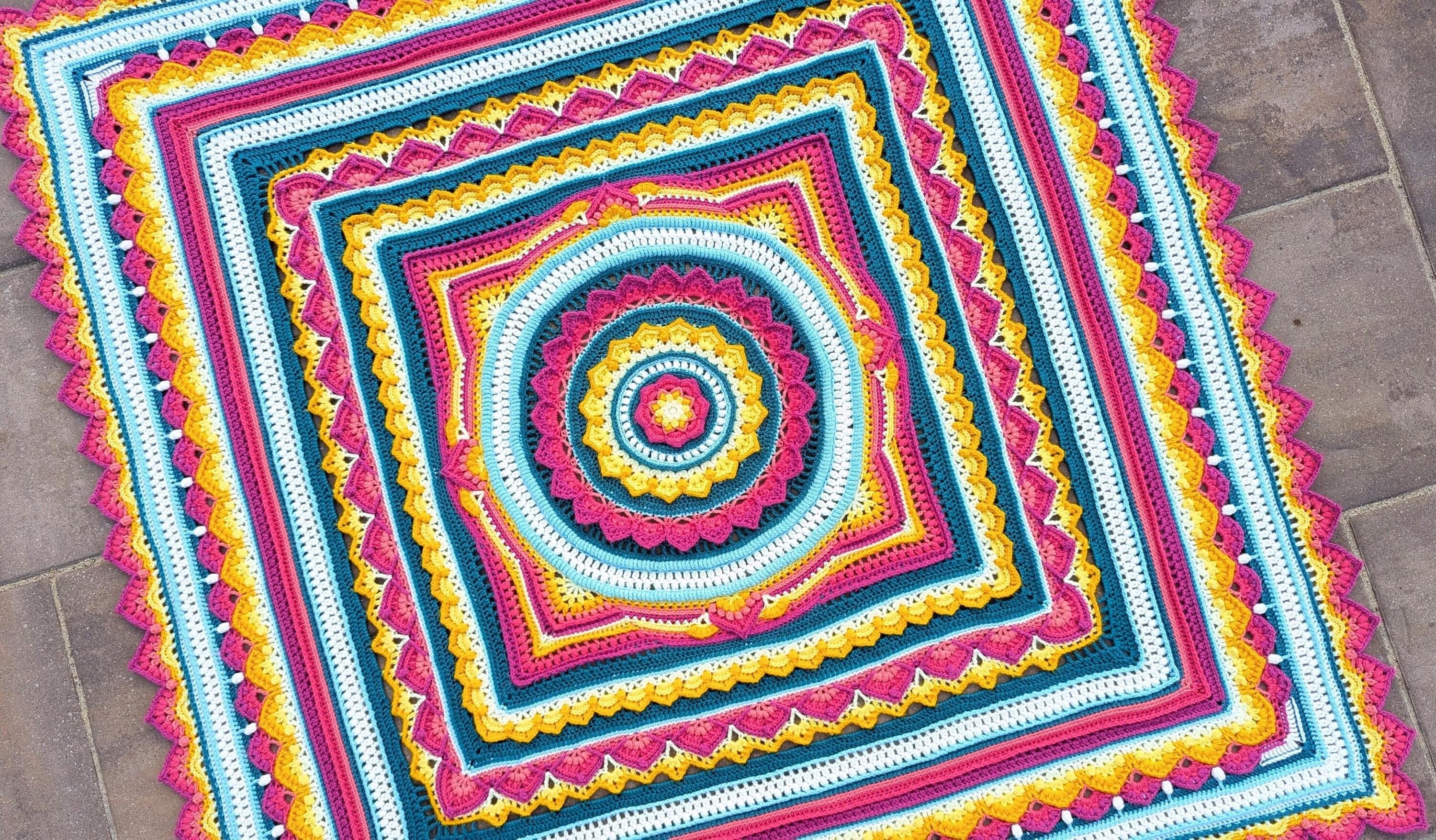 Theia Afghan Crochet Pattern - Mandala Blanket Pattern