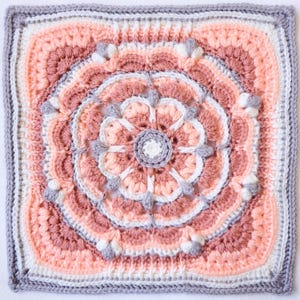 Karoline Square Crochet Pattern - Floral Granny Square - with Bonus Madison Join & Border Crochet Pattern