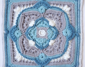 Katelyn Square Crochet Pattern - Flower Granny Square - with BONUS Madison Join & Border Crochet Pattern