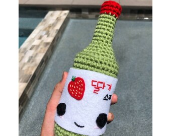 Crochet Soju Bottle Plushie / Crochet Soda Plushie