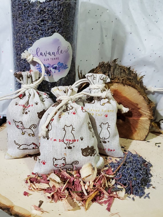6 Cedar Sachets / Lavender, Natural Moth Repellent Bags, Sachets