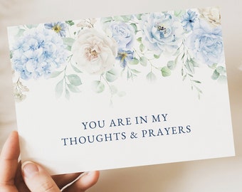 Thoughts and Prayers Christian Sympathy Card 5x7 Digital Download Printable, Condolence, Grief, Bereavement, Prayer, Infertility Miscarriage