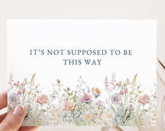 Printable Sympathy Card & Envelope: Digital Download for Condolence, Grief, Loss, Bereavement (5x7)
