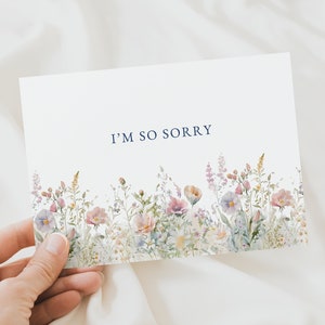 Je suis désolé carte 5 x 7 téléchargement numérique imprimable, condoléances, sympathie, deuil, deuil, fausse couche et perte d'un enfant, funérailles, excuses