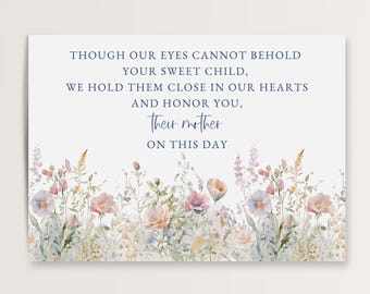 Sympathy Wildflower Card for Bereaved Mothers - Printable Child Children Loss & Miscarriage Support