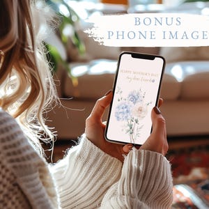 Tarjeta y sobre imprimibles para el Día de la Madre: saludo floral DIY para nuera, 5x7, descarga digital imagen 6