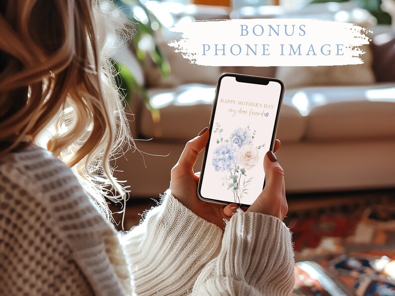 Tarjeta y sobre imprimibles para el Día de la Madre: saludo floral DIY para nuera, 5x7, descarga digital imagen 6