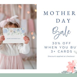 Tarjeta y sobre imprimibles para el Día de la Madre: saludo floral DIY para nuera, 5x7, descarga digital imagen 8