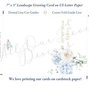 Tarjeta y sobre imprimibles para el Día de la Madre: saludo floral DIY para nuera, 5x7, descarga digital imagen 4