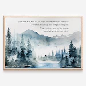 Ésaïe 40:31 mais ceux qui attendent le Seigneur, imprimable, art mural verset de la Bible, art chrétien, art mural, impressions numériques, décoration murale, estampes