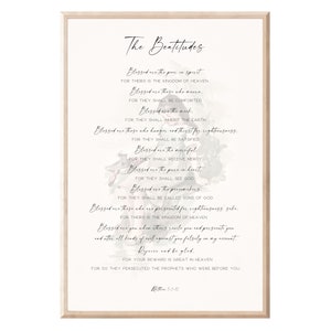 The Beatitudes Matthew 5:3-12 Printable, Bible Verse Wall Art, Farmhouse Decor, Digital Prints, Modern Christian Art, Wall Decor, Wall Art
