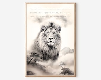 Isaías 41:10 No temas, porque yo estoy contigo. Imprimible, Versículo bíblico para pared, Impresiones digitales, Arte mural, Arte cristiano, Decoración de pared.