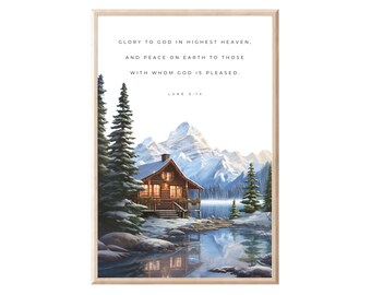 Impression de Noël de Luc 2:14, art mural chrétien verset de la Bible (téléchargement numérique)
