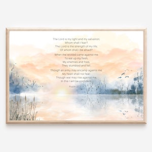 Psalm 27:1-3 The Lord Is My Light And My Salvation, Printable, Bible Verse Wall Art, Art Prints, Christian Art, Digital Prints, Wall Decor