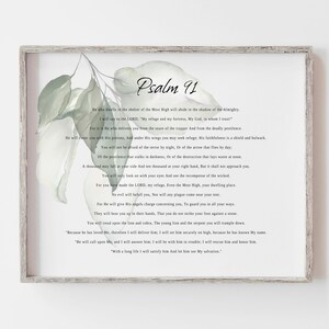 Psalm 91 Bible Verse Wall Art Print Christian Poster Modern - Etsy ...