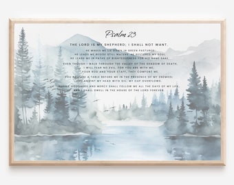Psalm 23 Bibelvers Druck, christliche Wandkunst (digitaler Download)