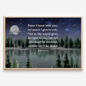 John 14:27 Peace I leave With You, Printable, Christian Art, Bible Verse Wall Art, Digital Prints, Digital Download, Wall Decor, Art Prints