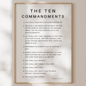 The Ten Commandments Print – Exodus 20:1-17, Printable, Bible Verse (Digital Download)