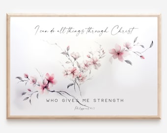 Philippians 4:13 Bible Verse Digital Poster, I Can Do All Things