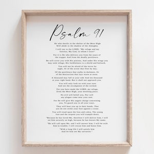 Psalm 91 Bijbeltekstkunst: minimalistisch christelijk muurdecor (digitale download)