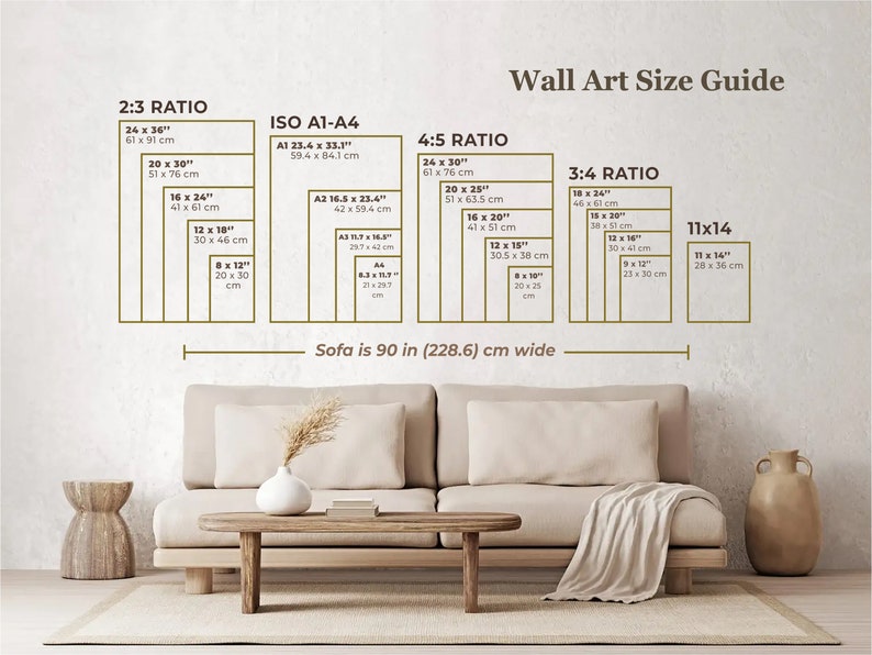 Wall art size perspective guide