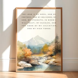 Psalm 18:2 The LORD Is My Rock, Printable, Christian Art, Bible Verse Wall Art, Prints, Farmhouse Decor Digital Prints, Wall Art, Art Prints