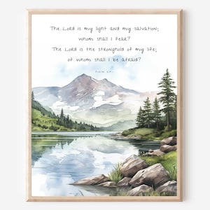 Psalm 27:1 The Lord Is My Light And My Salvation, Printable, Wall Art, Bible Verse Wall Art, Christian Art, Digital Prints, Wall Decor Faith