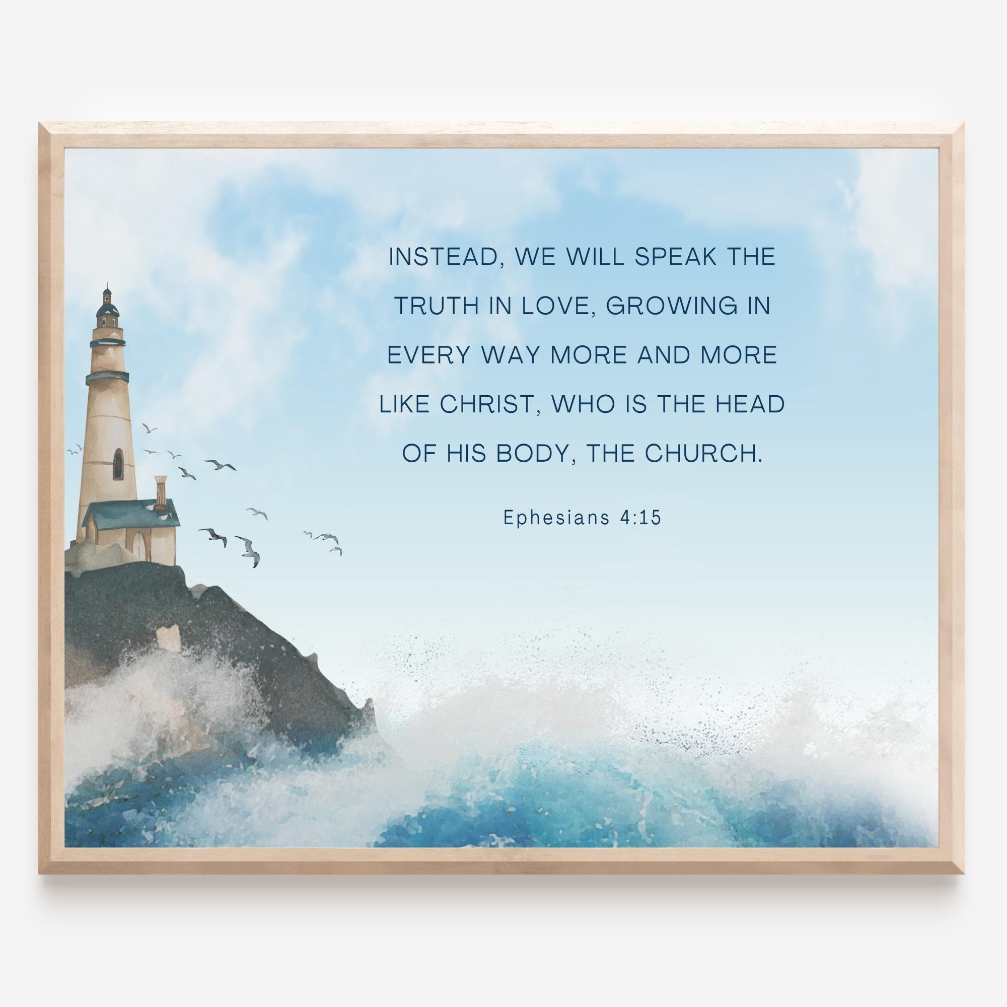 Ephesians 4 15 speak the truth in love printable bible verse wall art