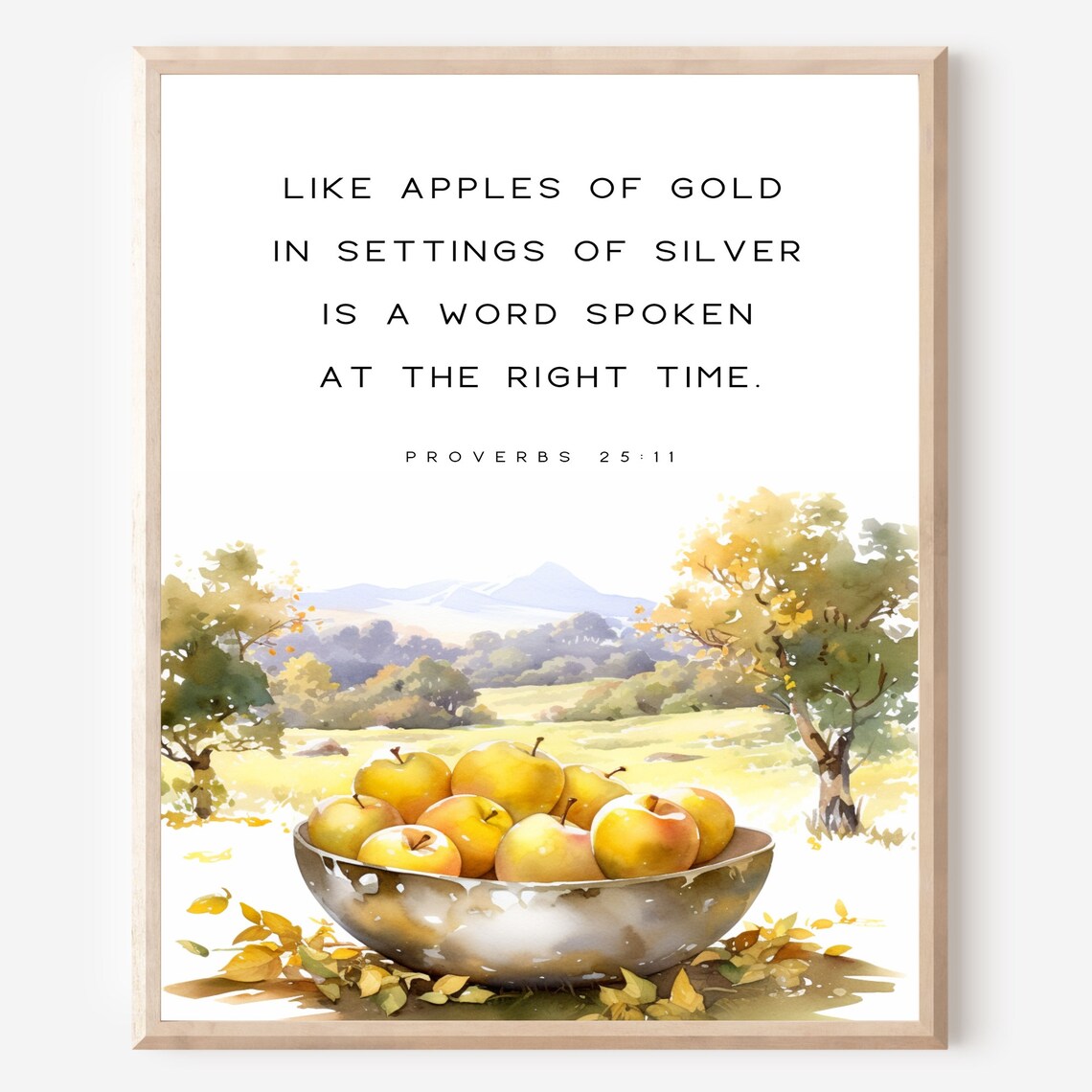 Proverbs 2511 Like Apples of Gold in Settings of Silver, Printable
