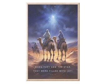 Matthew 2:10 When They Saw The Star, Christmas Decoration, 3 Wise Men Instant Download, Digital Wall Art, Christian Wall Art, Digital Prints
