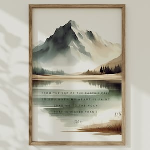 Psalm 61:2 Lead Me To The Rock, Printable, Bible Verse Wall Art, Digital Prints, Wall Art Farmhouse Decor, Christian Art, Wall Decor, Prints