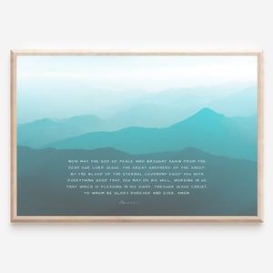 Hebrews 13:20-21 Now May The God Of Peace, Printable, Christian Art, Digital Prints, Bible Verse Wall Art, Farmhouse Decor, Digital Wall Art
