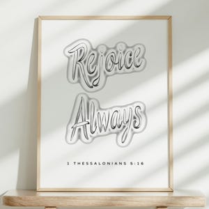 1 Thessalonians 5:16 Rejoice Always, Printable, Christian Art, Digital Prints, Bible Verse Wall Art, Art Prints, Minimalist, Wall Decor