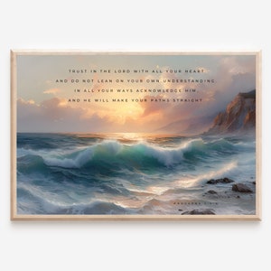 Proverbs 3:5 Trust In The Lord With All Your Heart, Printable, Christian Art, Digital Prints, Art Prints, Wall Decor, Digital Art, Wall Art