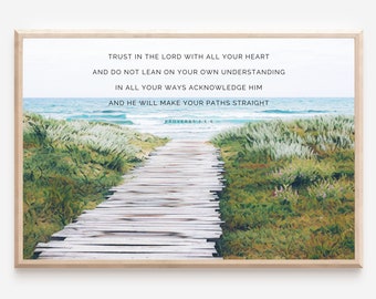Proverbs 3:5 Trust In The Lord With All Your Heart, Printable, Christian Art,  Farmhouse Wall Decor, Digital Prints, Wall Art, Art Prints