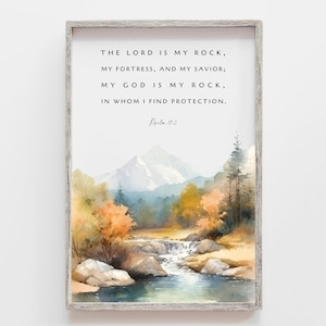 Psalm 18: 2 Der Herr ist mein Rock, bedruckbar, christliche Kunst, Bibel Vers Wandkunst, Drucke, Bauernhausdekor Digitaldrucke, Wandkunst, Kunstdrucke