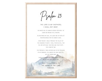 Psalm 23 Print: Christliche Bibel-Vers-Wand-Kunst (Digitaler Download)