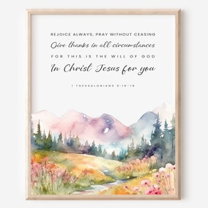1 Thessalonians 5:16-18 Rejoice Always, Printable, Christian Art, Digital Prints, Farmhouse Decor, Art Prints, Digital Art, Faith Wall Decor
