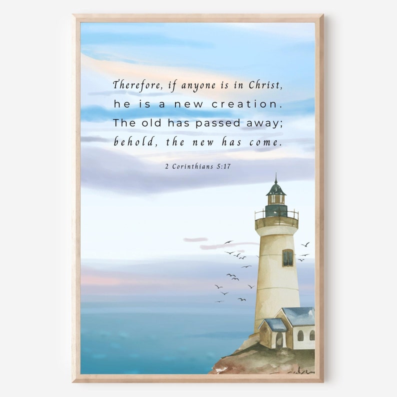 2 Corinthians 5:17 Bible Verse Printable, Christian Wall Art (digital ...