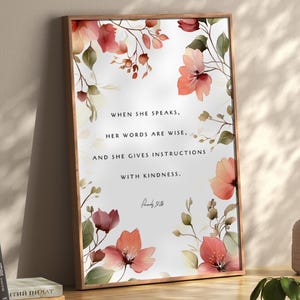 Provérbios 31:26 - Versículo Bíblico Floral (Download Digital)