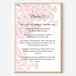 Psalm 23 The Lord is my shepherd, Printable Bible Verse Wall Art, Farmhouse Decor, Christian Artwork, Christian Wall Art, Baptism Gift
