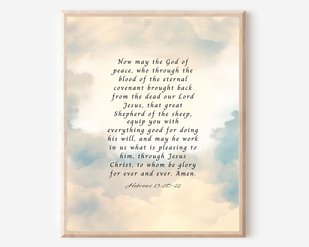 Hebrews 13 20 21 Now May The God Of Peace Printable Bible Etsy