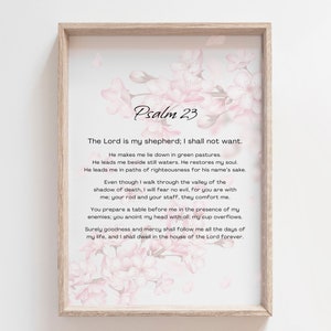 Psalm 23 The Lord Is My Shepherd, Printable, Bible Verse Wall Art, Christian Wall Art, Christian Art, Baptism Gift, Digital Prints, Wall Art