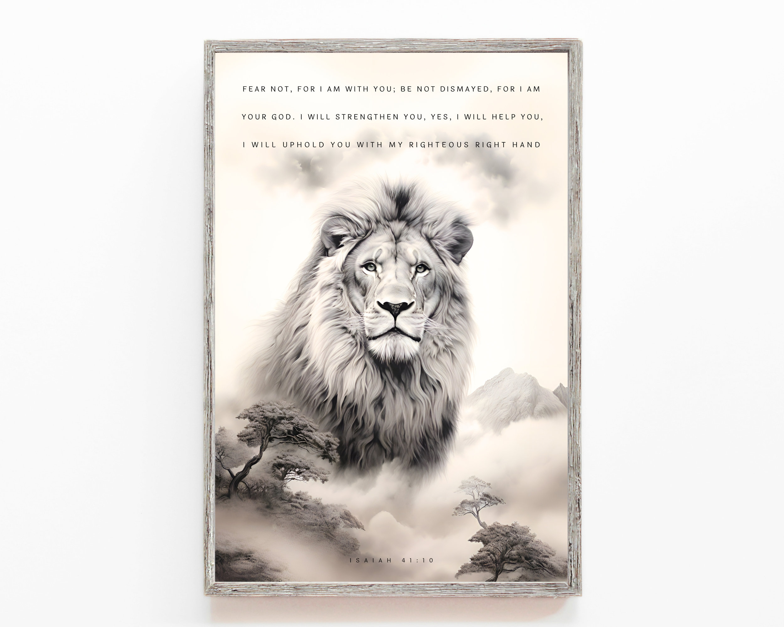 Isaiah 41:10 Fear Not, for I Am With You, Lion Printable, Bible Verse ...