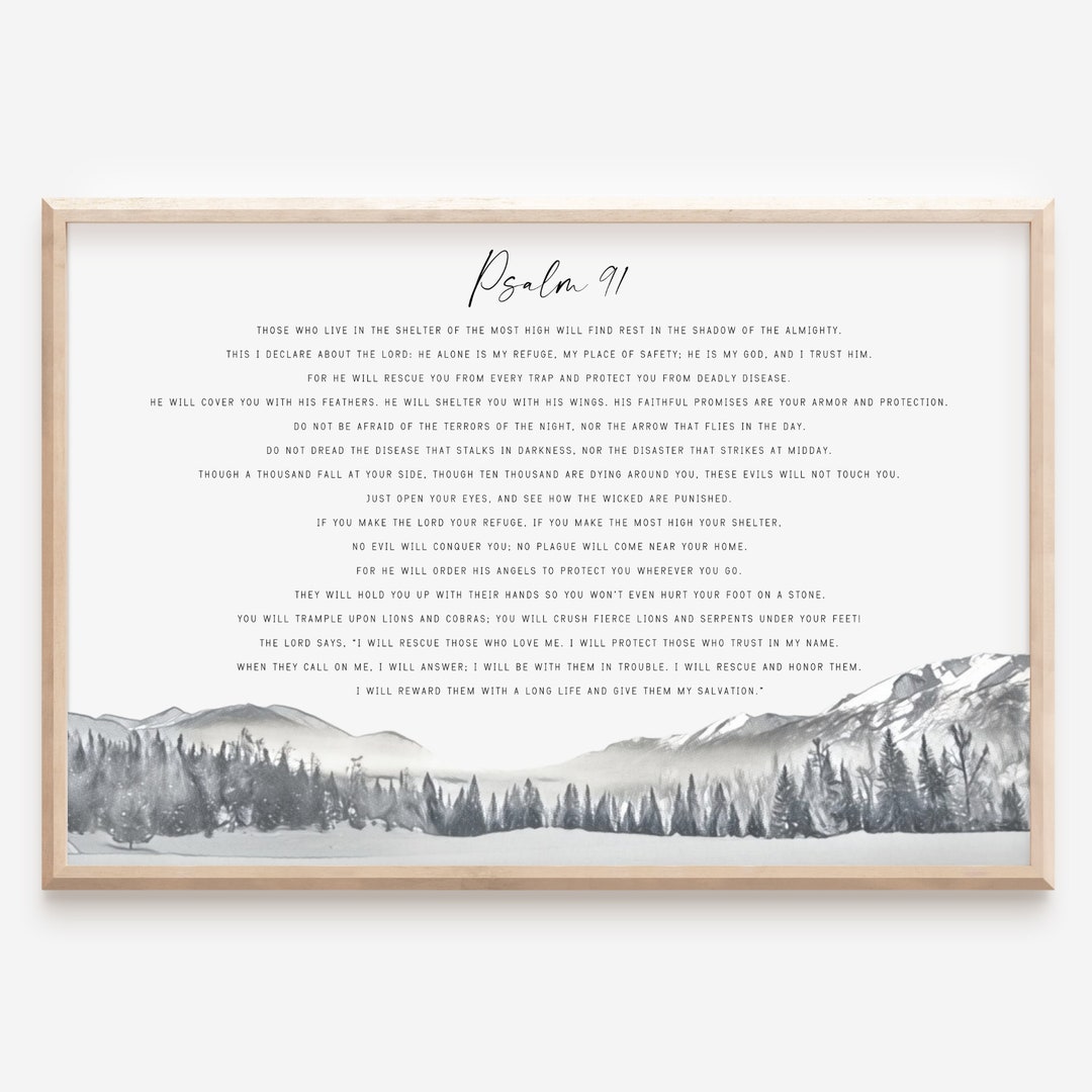 Psalm 91 Printable Bible Verse Wall Art, Digital Download, Digital ...