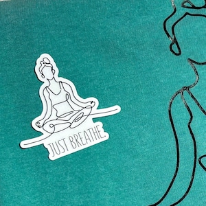 Just Breathe Sticker | Water Bottle Sticker | Cute Sticker | Laptop Decal | Yoga | Calm | Mental Health
