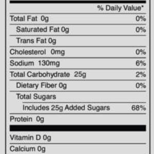 May include: Nutrition Facts label for a 12 fl oz (355 ml) serving of a beverage. The label shows the calories, fat, cholesterol, sodium, carbohydrates, fiber, sugars, protein, vitamin D, calcium, iron, potassium, niacin, vitamin B6, and vitamin B12 per serving. The label also includes the % Daily Value for each nutrient.