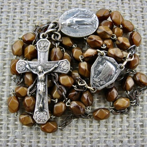 Faceted Glass Bead Rosary with Miraculous Medal, from France